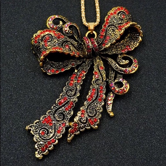 Christmas Bow Necklace - Picture 1 of 1